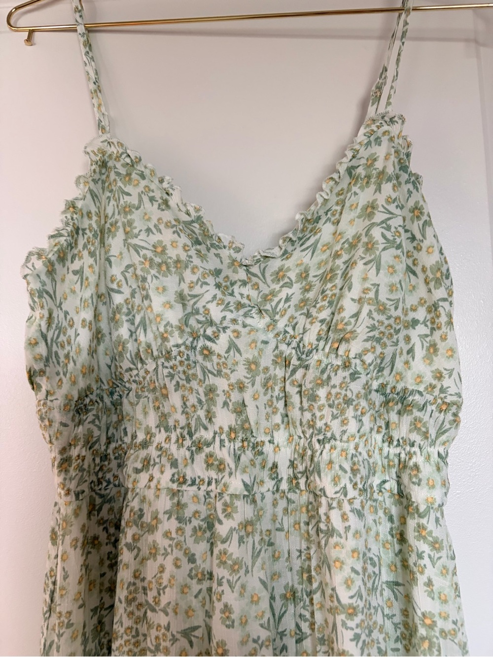 Trixxi Sage Green Floral Spaghetti-Strap Maxi Dress - Picture 2 of 4